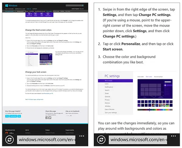 readable content Windows.com & Personalization Gallery become mobile friendly