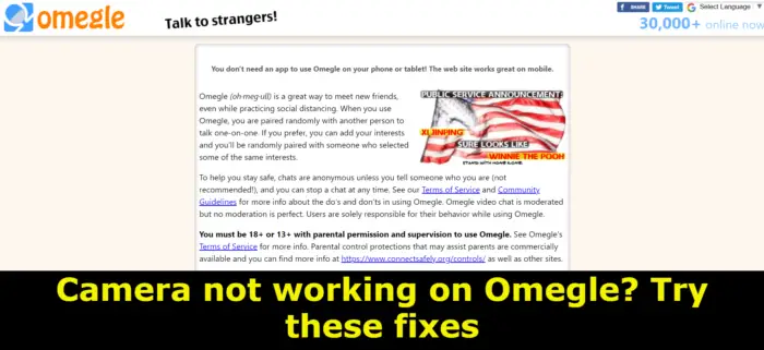 omegle camera not working mobile