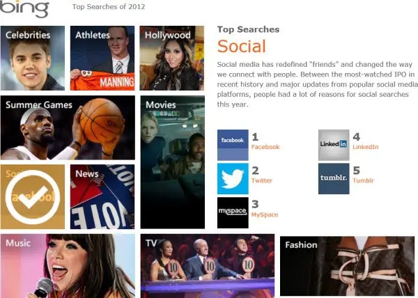 Bing Trends reveals top searches of 2012