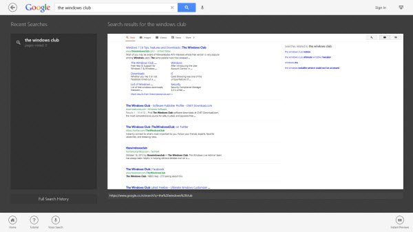 google search for windows 8