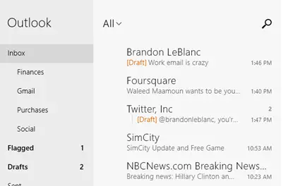 Windows 8 Mail apps