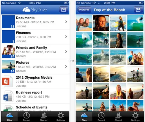 SkyDriveiPhone