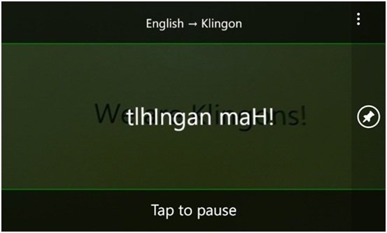 speaking klingon translator