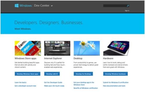 Microsoft Launches New Revamped Windows Dev Center