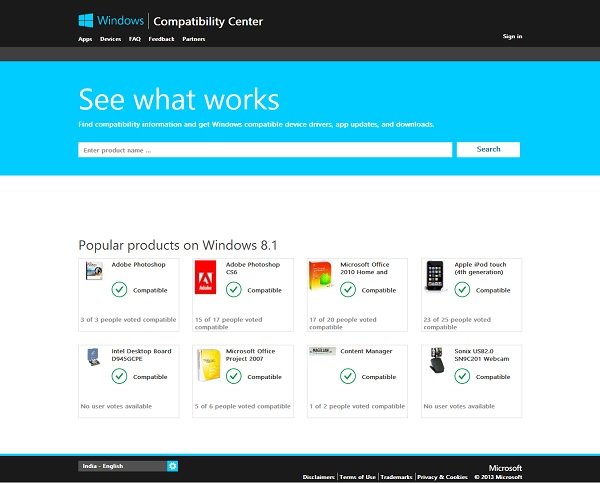 Windows Compatibility Center