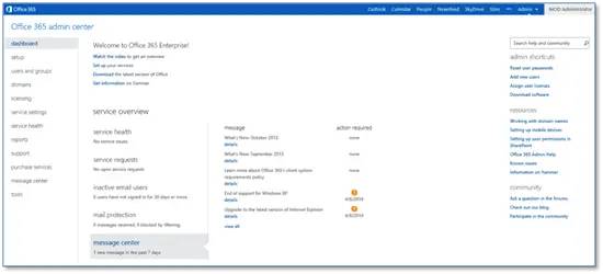 office 365 message center 1