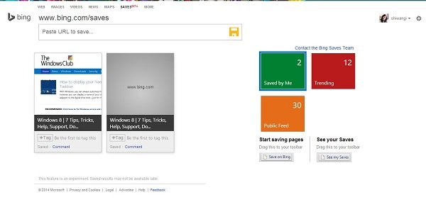 Bing Saves Now Available As Public Beta