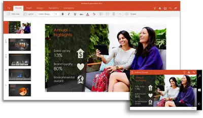 Windows 10 Powerpoint for PC and Mobile