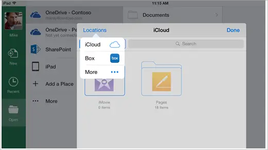 Cloud Storage Integration with iOS office apps