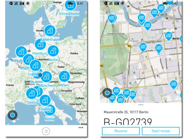 Car2Go for Windows Phone