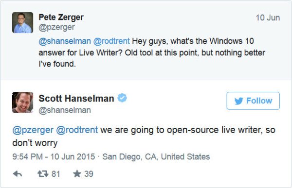 windows live writer open source