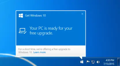 windows 10 upgrade notification