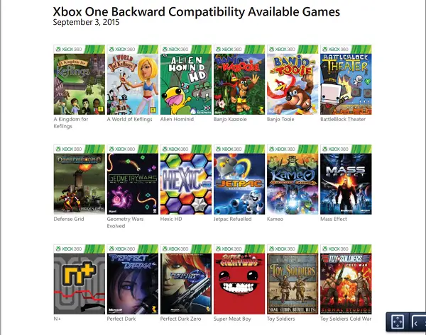 all games backwards compatible with xbox one