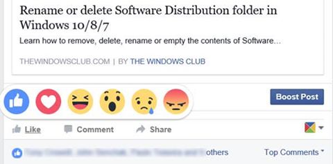 Facebook new Reactions/Like button