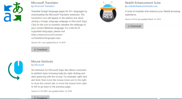 MS Edge Extensions