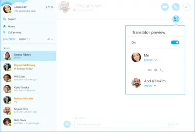 skype speaks arabic