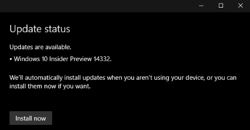 Windows 10 Insider Preview Build 14332