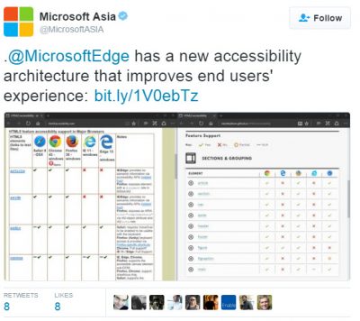Microsoft Edge accessibility architecture