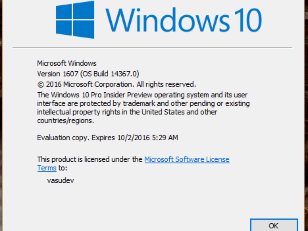 windows 10 pro insider preview evaluation copy