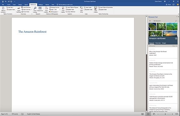 Researcher & Editor services for Office 365