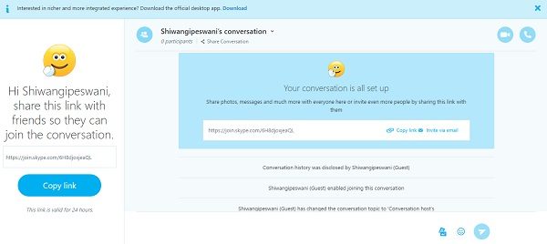 use skype online without download