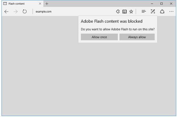 Control Flash on Microsoft Edge