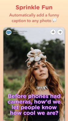 Sprinkles Camera app for iPhone