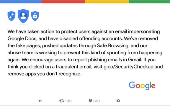 Google Docs phishing scam