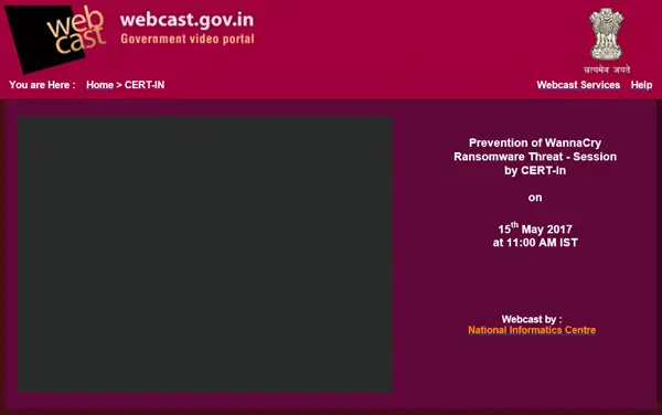 Webcast on WannaCry ransomware