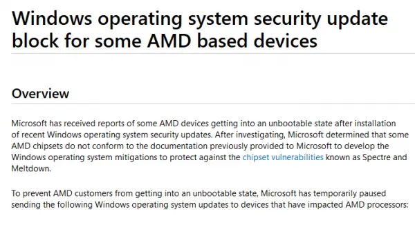 After Crash Reports, Microsoft Stops Updates For AMD PC's
