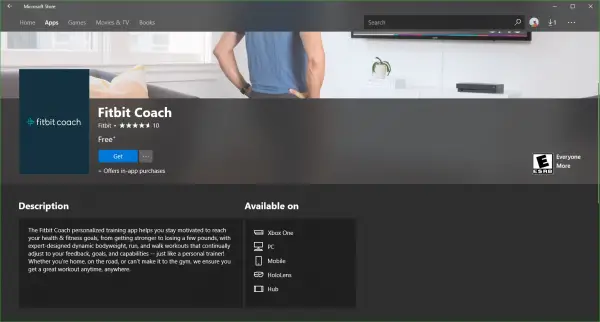 Fitbit Coach app for Windows 10