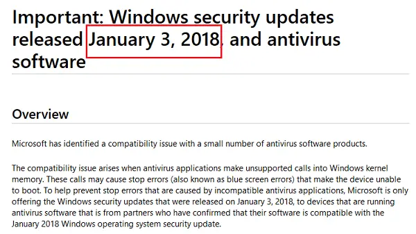 Windows wont Receive Security Update Unless Antivirus Software Is Compatible