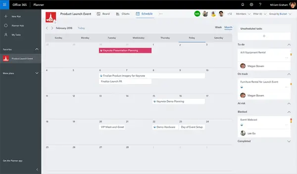 Microsoft Planner Schedule View