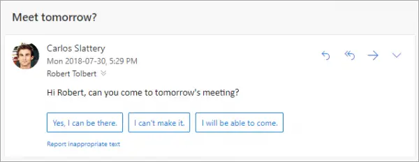 Suggested Reply for Outlook emails