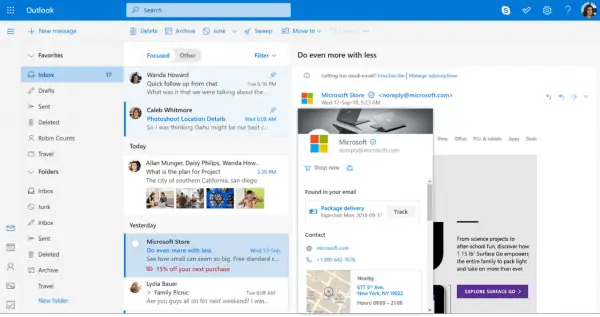 Business Profile for Outlook.com