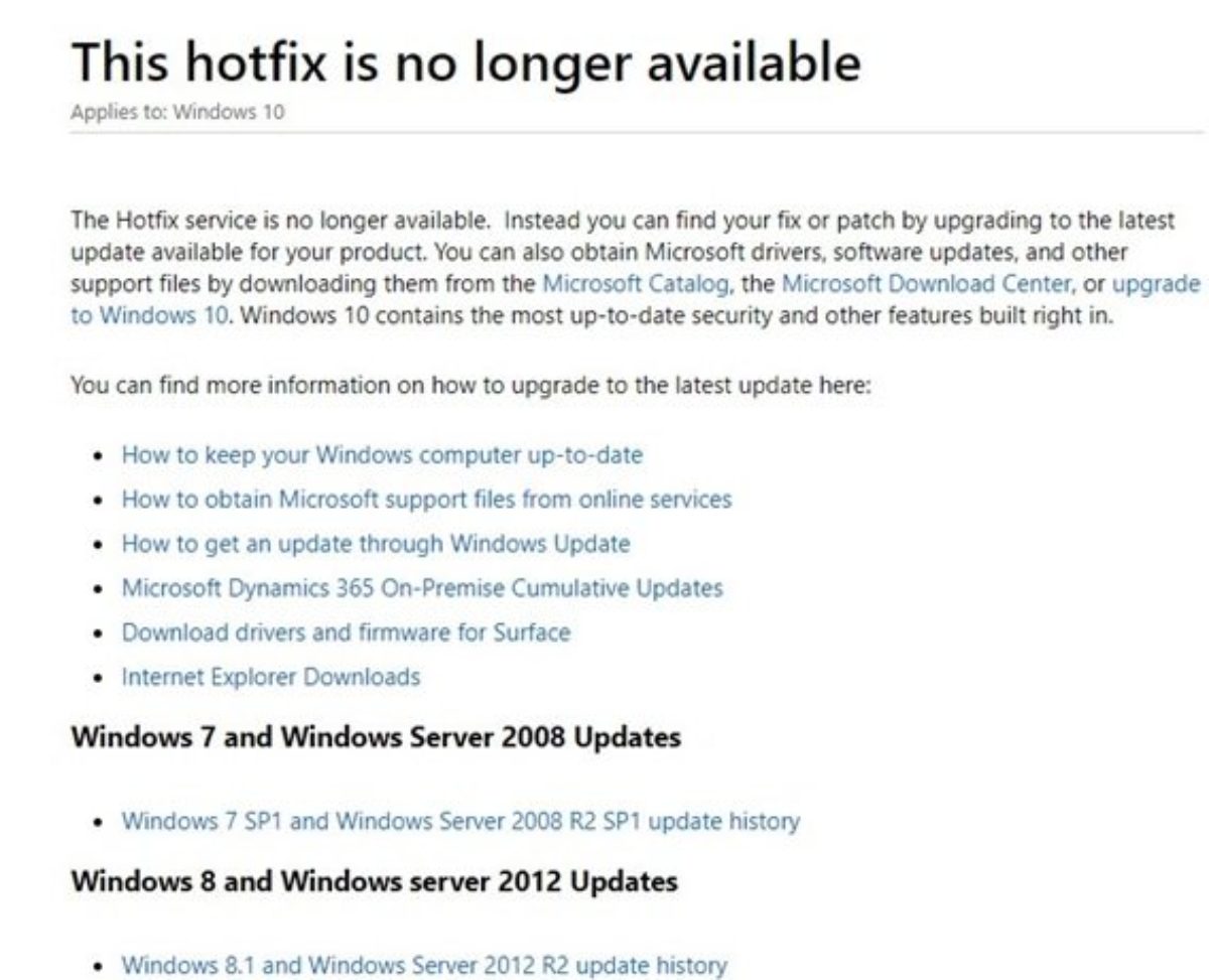 microsoft hotfix download windows 10