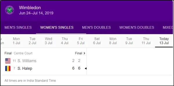 Google’s Wimbledon themed tennis game