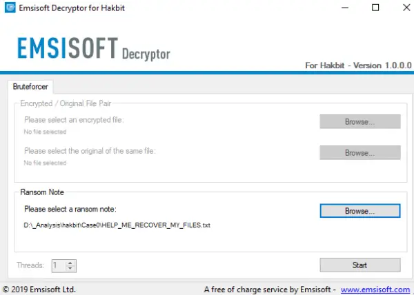 hakbit Decryptor Free Emsisoft