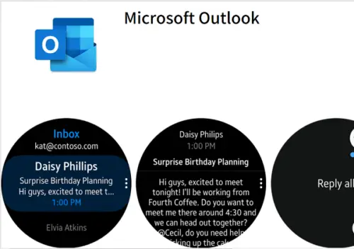 outlook app for galaxy watch