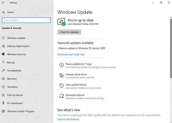 Download Windows 10 v1909 November 2019 Update