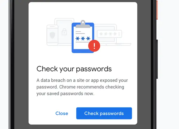 Chrome Warn Data Breach