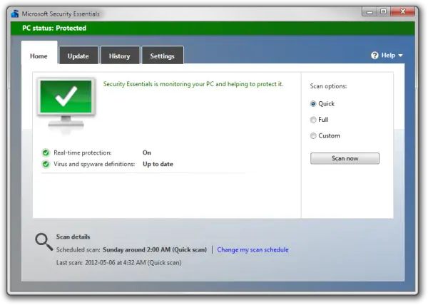 definition update for microsoft security essentials