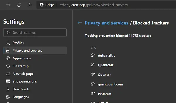 racking Prevention in Microsoft Edge