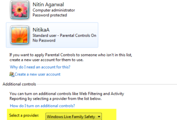 Online Management Windows 7 parental controls