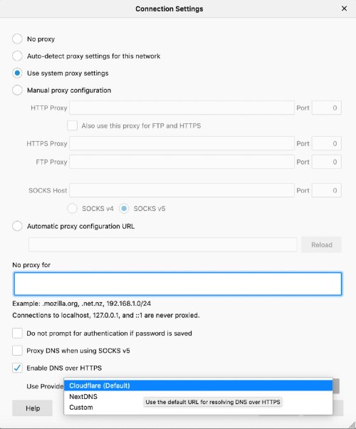 DNS over HTTPS Mozilla Firefox