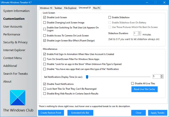 ultimate windows tweaker the windows club 4.6.0.0