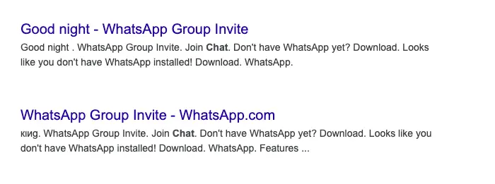 WhatsApp Group Invite Indexed