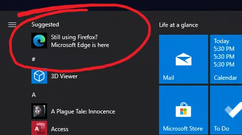 Windows 10 starts urging users to switch from Firefox to Edge