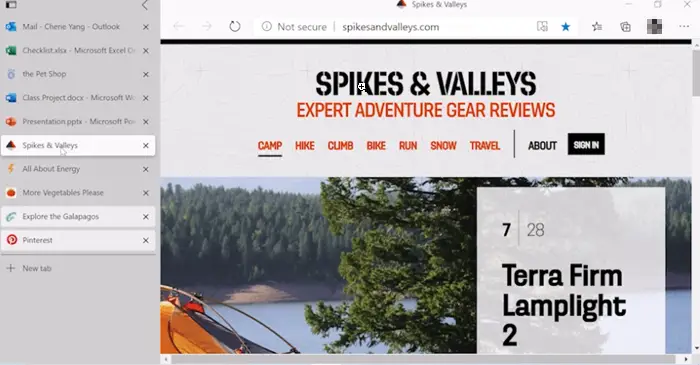 Microsoft Edge Vertical Tabs