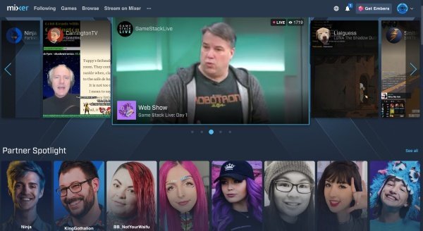 Microsoft Mixer Homepage